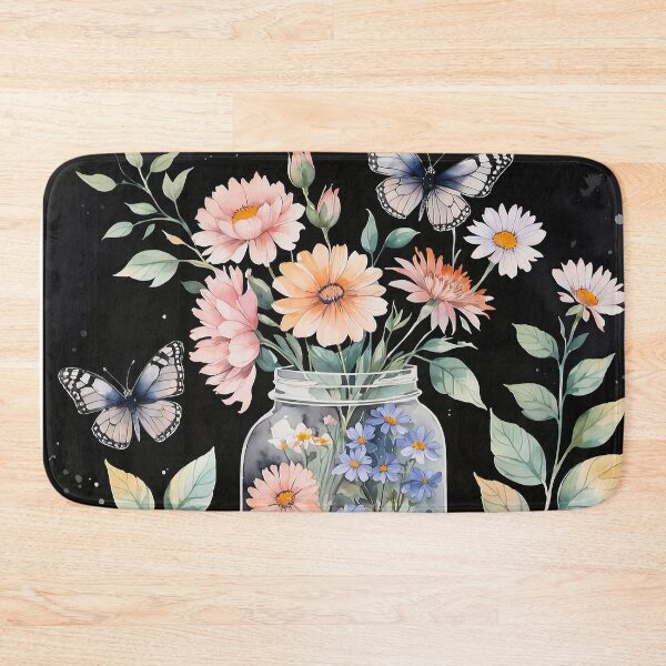 Item preview, Vintage pot with flowers and butterflies in cottagecore style designed and sold by Moonde04.
