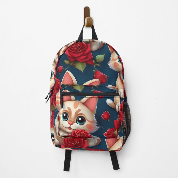 Item preview, Purrfect Kittens: A romantic pattern showcasing elegant cats amidst a flurry of red roses, ideal for Christmas, Valentines, Birthdays and all occasions designed and sold by Grang Art Artistic Designs.