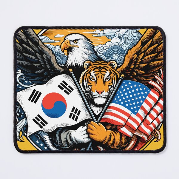 Item preview, South Korea USA Flags Korean-American designed and sold by RayCrimson.