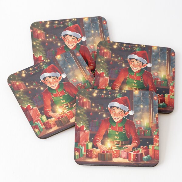 Item preview, Christmas elf preparing gifts designed and sold by Lilou13Magasin.