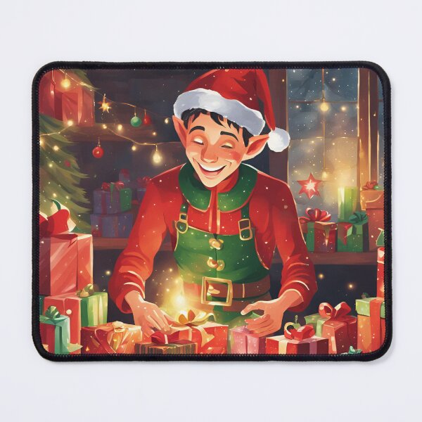 Item preview, Christmas elf preparing gifts designed and sold by Lilou13Magasin.
