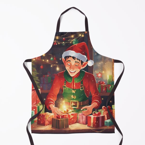Item preview, Christmas elf preparing gifts designed and sold by Lilou13Magasin.