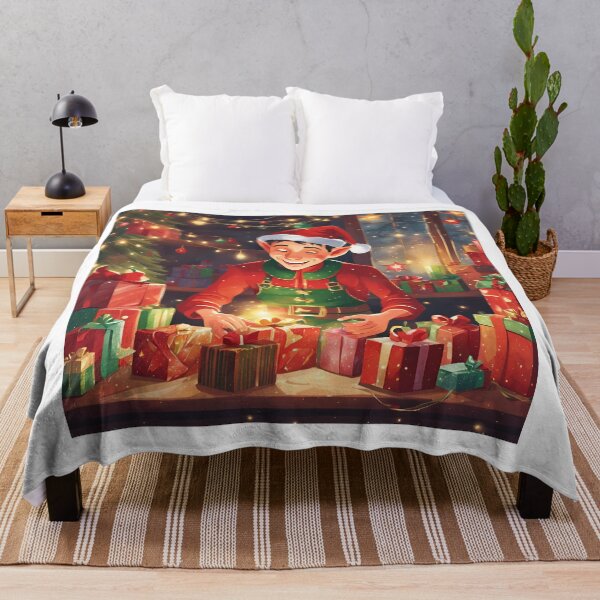 Item preview, Christmas elf preparing gifts designed and sold by Lilou13Magasin.