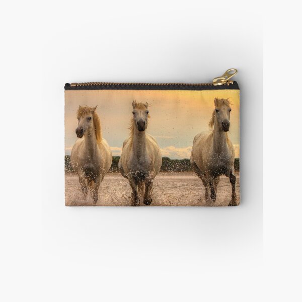 Item preview, Sunset Trio of White Horses in the Marshes designed and sold by HelkoryoArt.