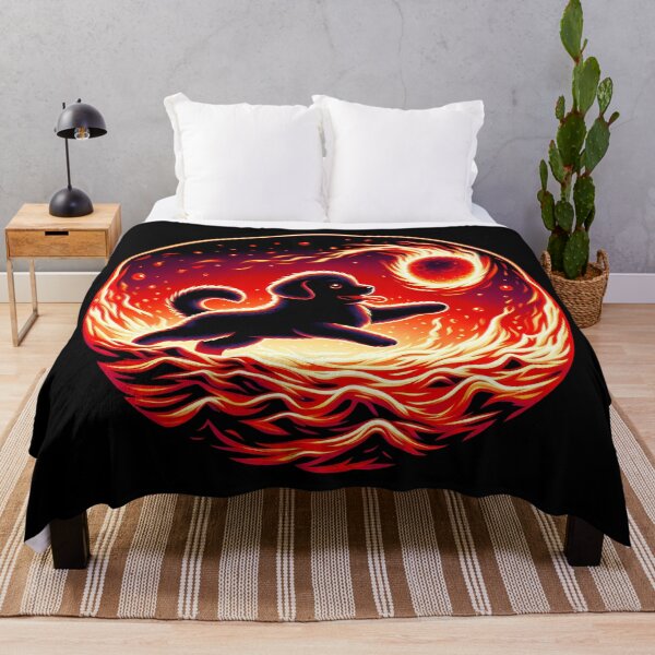 Item preview, Lava Fire Puppy Playing with Fireball, Ai Generated Art designed and sold by ACC .