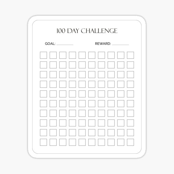 Item preview, 100 Day challenge designed and sold by Mqyou.