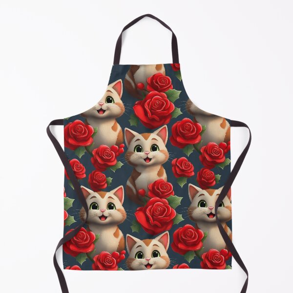 Item preview, Purrfect Cats: A romantic pattern showcasing elegant cats amidst a flurry of red roses, perfect for making a statement. Ideal for Christmas, Valentines, Birthdays and all occasions designed and sold by Grang Art Artistic Designs.