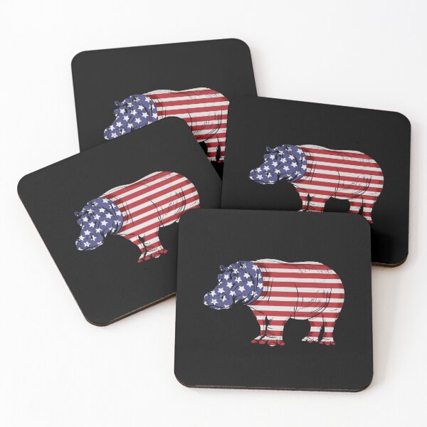 Item preview, Hippo Lover USA Flag 4th Of July Hippopotamus designed and sold by DSWShirts.