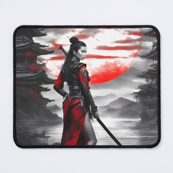 Item preview, Red Moon Women Samurai – Dramatic Japanese Women Warrior designed and sold by MystiqSlav.