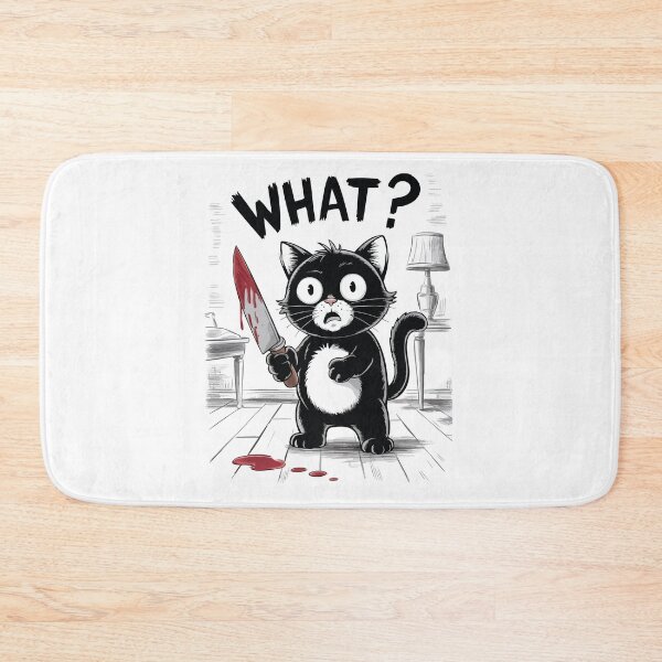 Item preview, Cat What? Murderous Black Cat With Knife designed and sold by extraordinar-ia.