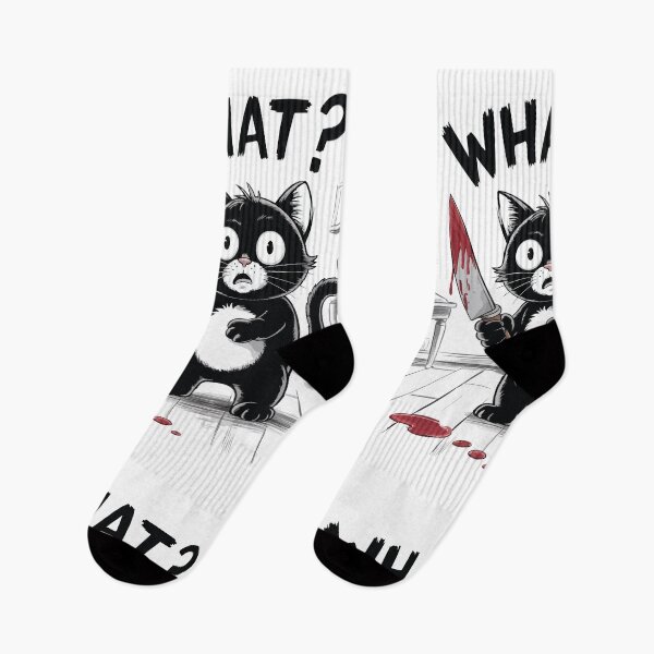 Item preview, Cat What? Murderous Black Cat With Knife designed and sold by extraordinar-ia.