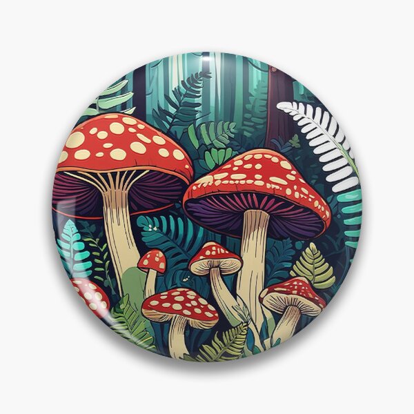 Item preview, Mushrooms in a forest in cottagecore style poster designed and sold by Moonde04.