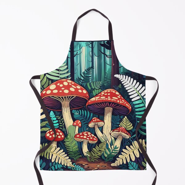 Item preview, Mushrooms in a forest in cottagecore style poster designed and sold by Moonde04.