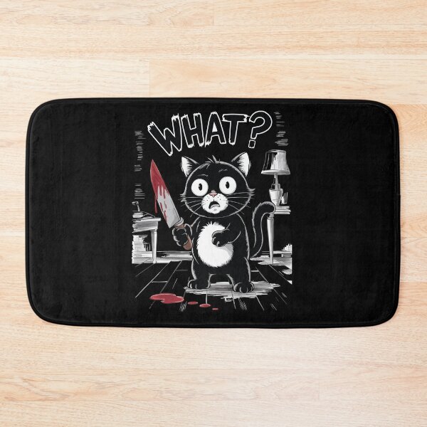 Item preview, Cat What? Murderous Black Cat With Knife designed and sold by extraordinar-ia.