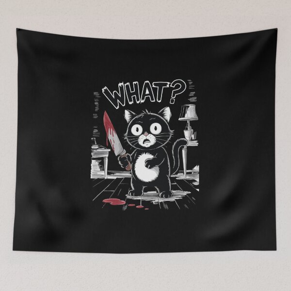 Item preview, Cat What? Murderous Black Cat With Knife designed and sold by extraordinar-ia.