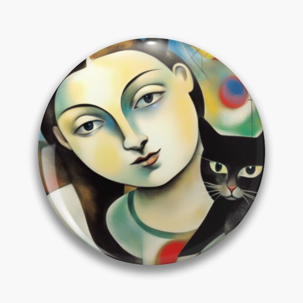 Item preview, A Girl With Her Black Cat designed and sold by Owl-o-the-wisp.