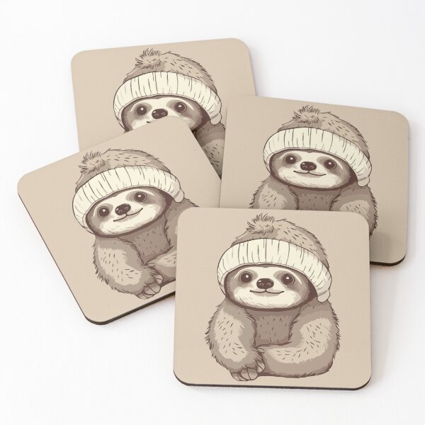 Item preview, Cute sloth wearing a pom pom toque designed and sold by Amir Faysal.