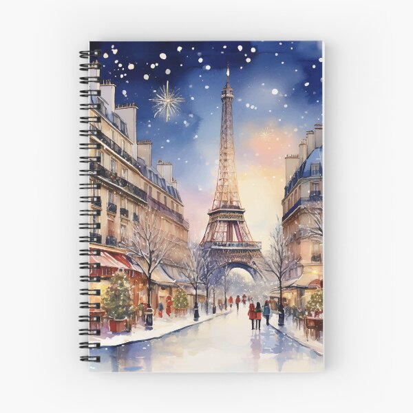 Item preview, Christmas in Paris Eiffel Tower Watercolor designed and sold by Magnolia Valley Art.