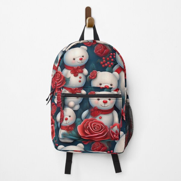 Item preview, Red Hot Teddy Bear: A bold and vibrant pattern featuring a teddy bears surrounded by striking red roses, perfect for modern and edgy designs designed and sold by Grang Art Artistic Designs.