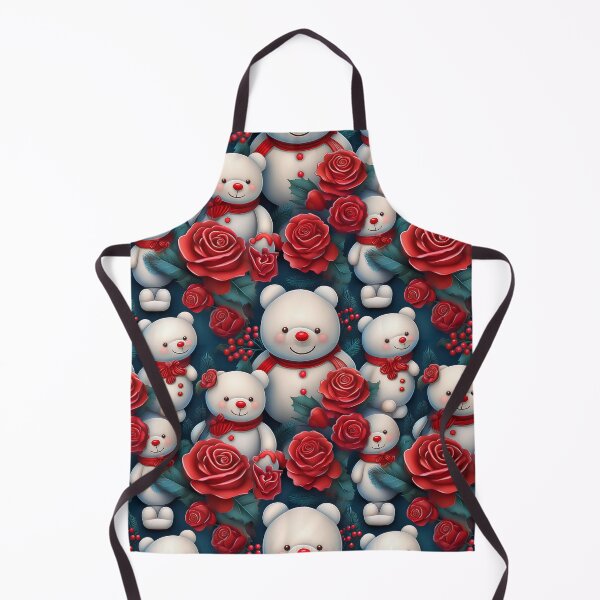 Item preview, Red Hot Teddy Bear: A bold and vibrant pattern featuring a teddy bears surrounded by striking red roses, perfect for modern and edgy designs designed and sold by Grang Art Artistic Designs.