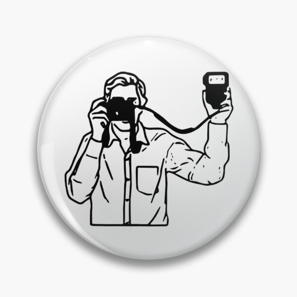 Item preview, Photographer with Flash Line Drawing  designed and sold by Film Camera Nerds.