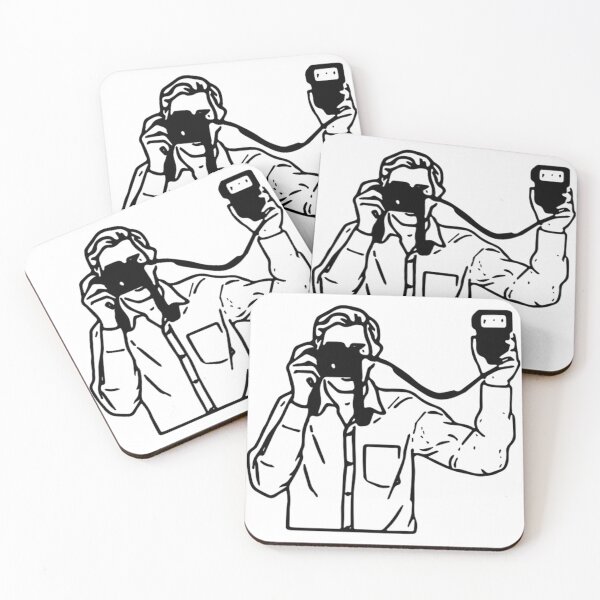 Item preview, Photographer with Flash Line Drawing  designed and sold by Film Camera Nerds.