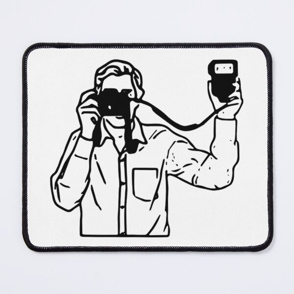 Item preview, Photographer with Flash Line Drawing  designed and sold by Film Camera Nerds.