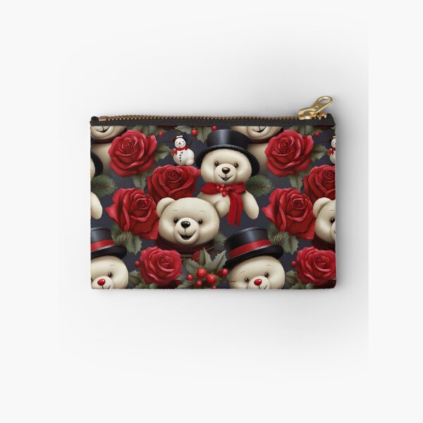 Item preview, Modern Teddy Bear and Roses: A contemporary pattern featuring a sleek, minimalist teddy bear and bold red roses, perfect for modern and minimalist designs. designed and sold by Grang Art Artistic Designs.