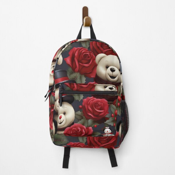 Item preview, Modern Teddy Bear and Roses: A contemporary pattern featuring a sleek, minimalist teddy bear and bold red roses, perfect for modern and minimalist designs. designed and sold by Grang Art Artistic Designs.