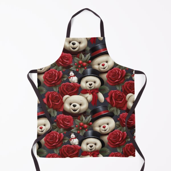 Item preview, Modern Teddy Bear and Roses: A contemporary pattern featuring a sleek, minimalist teddy bear and bold red roses, perfect for modern and minimalist designs. designed and sold by Grang Art Artistic Designs.