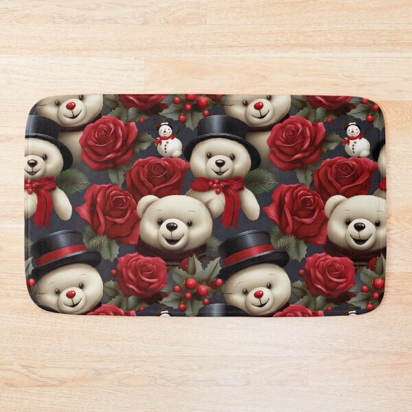 Item preview, Modern Teddy Bear and Roses: A contemporary pattern featuring a sleek, minimalist teddy bear and bold red roses, perfect for modern and minimalist designs. designed and sold by Grang Art Artistic Designs.
