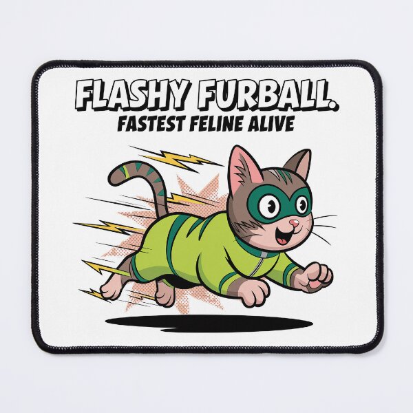 Item preview, Flashy Furball - Fast and Funny Superhero Cat designed and sold by ObjCrea123.