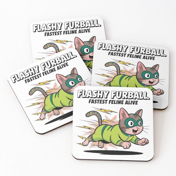 Item preview, Flashy Furball - Fast and Funny Superhero Cat designed and sold by ObjCrea123.