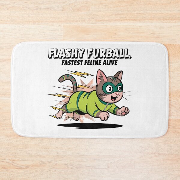 Item preview, Flashy Furball - Fast and Funny Superhero Cat designed and sold by ObjCrea123.