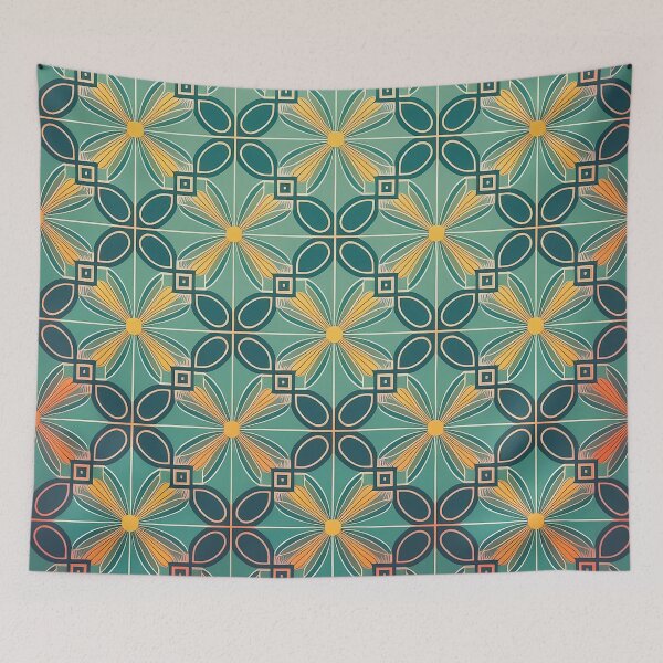 Item preview, A geometric pattern design with a repeating motif of overlapping shapes designed and sold by HEMRO.