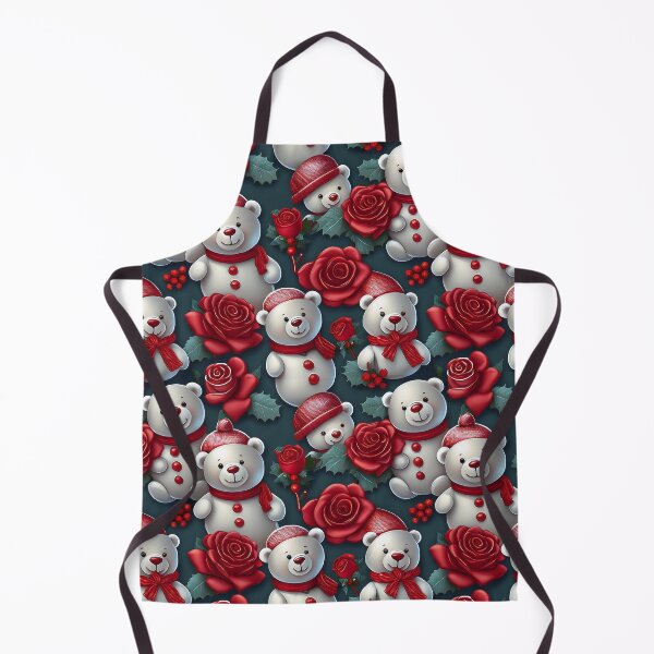 Item preview, Modern Teddy Bear and Roses: A contemporary pattern featuring a sleek, minimalist teddy bear and bold red roses, perfect for modern and minimalist designs. designed and sold by Grang Art Artistic Designs.