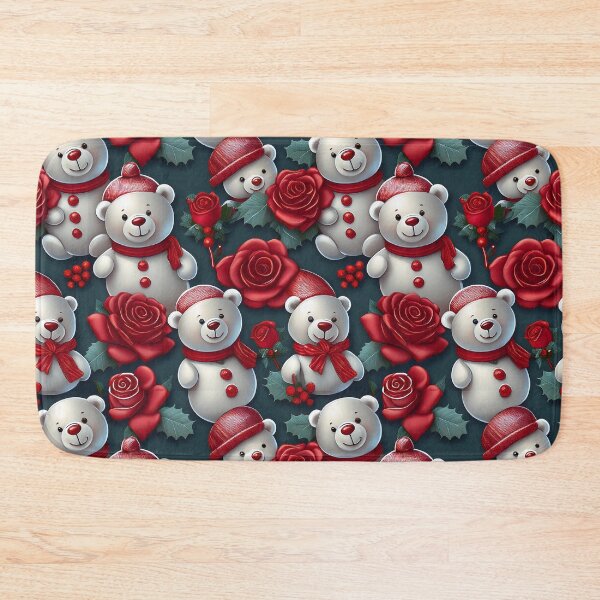 Item preview, Modern Teddy Bear and Roses: A contemporary pattern featuring a sleek, minimalist teddy bear and bold red roses, perfect for modern and minimalist designs. designed and sold by Grang Art Artistic Designs.