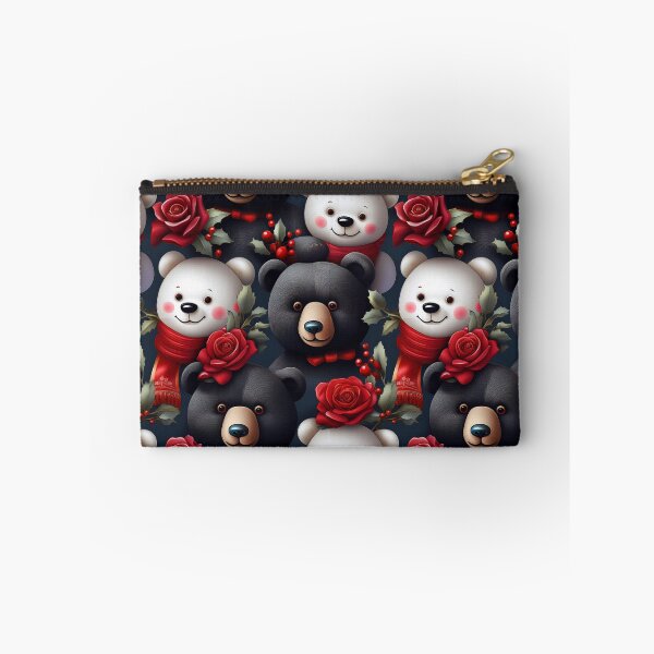 Item preview, Elegant Teddy Bear and Roses: An elegant pattern featuring a sophisticated teddy bear and delicate red roses, perfect for adding a touch of luxury to any project. designed and sold by Camel & Quirk.