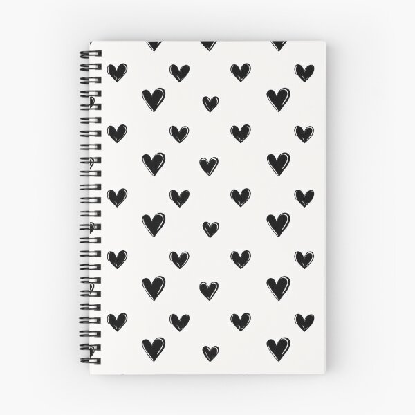 Item preview, Black Hearts Doodle Pattern designed and sold by LiaJstudios.