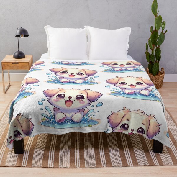 Item preview, Cute Kawaii Puppy Playing with Water designed and sold by DesignHub.