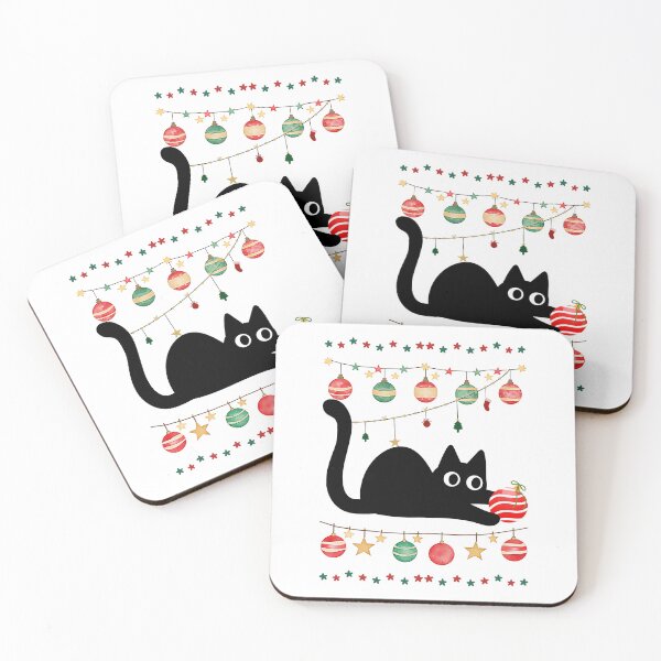 Item preview, Christmas Cat Playing with Christmas Ornament - Funny Cat Lover Gift designed and sold by ToxiCool.