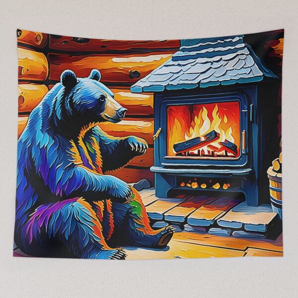 Item preview, Bear By The Fire designed and sold by Paw's Arts.