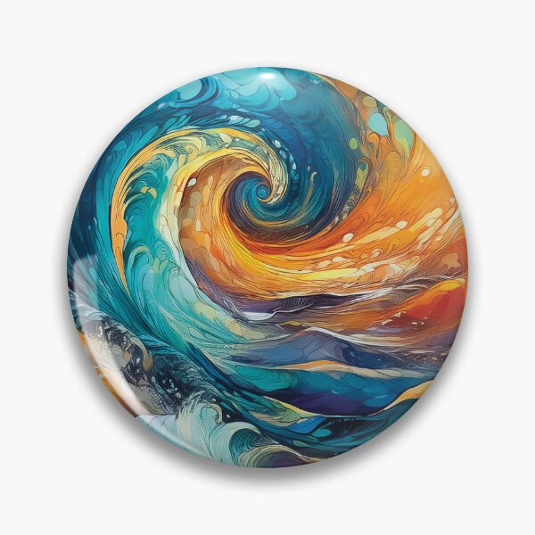 Item preview, A design of a swirling vortex of colors, primarily blue and orange, creating a dynamic and abstract representation of a powerful wave. designed and sold by HEMRO.
