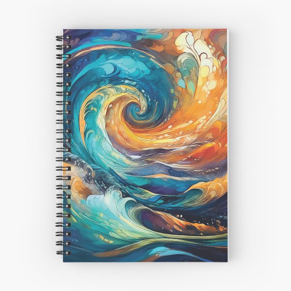Item preview, A design of a swirling vortex of colors, primarily blue and orange, creating a dynamic and abstract representation of a powerful wave. designed and sold by HEMRO.