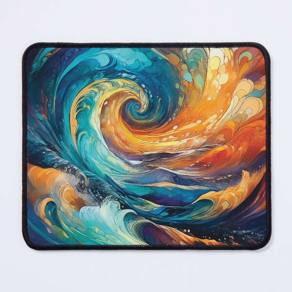 Item preview, A design of a swirling vortex of colors, primarily blue and orange, creating a dynamic and abstract representation of a powerful wave. designed and sold by HEMRO.