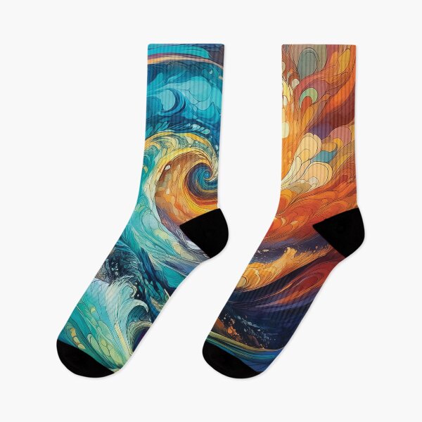 Item preview, A design of a swirling vortex of colors, primarily blue and orange, creating a dynamic and abstract representation of a powerful wave. designed and sold by HEMRO.