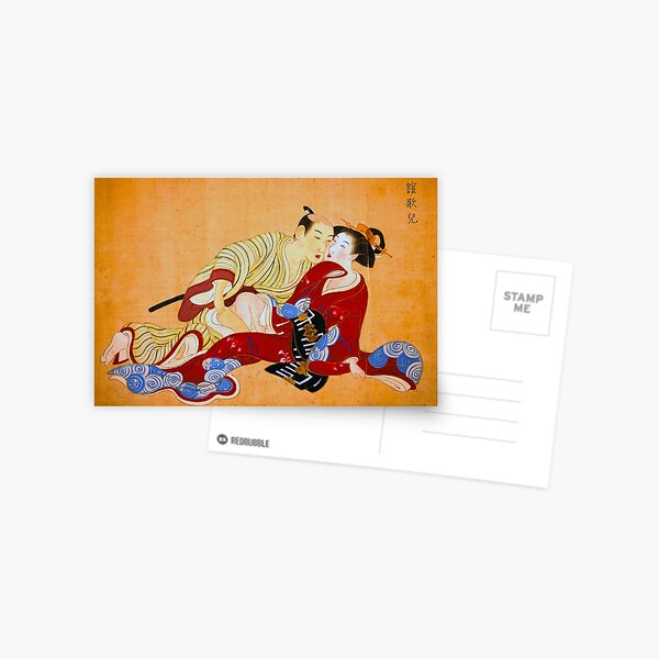 Art érotique Red Hot Love Japanese Shunga Carte postale