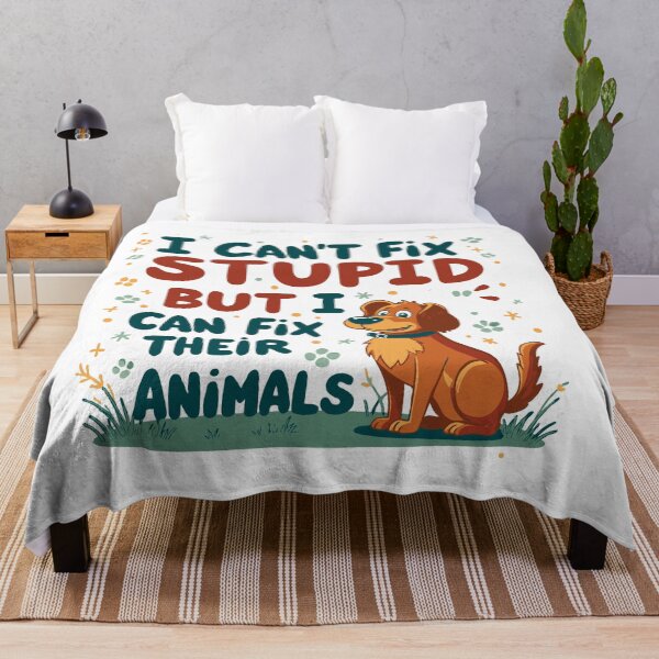 Item preview, Vet Tech Humor - I Can't Fix Stupid But I Can Fix Their Animals designed and sold by TeesYouWant.