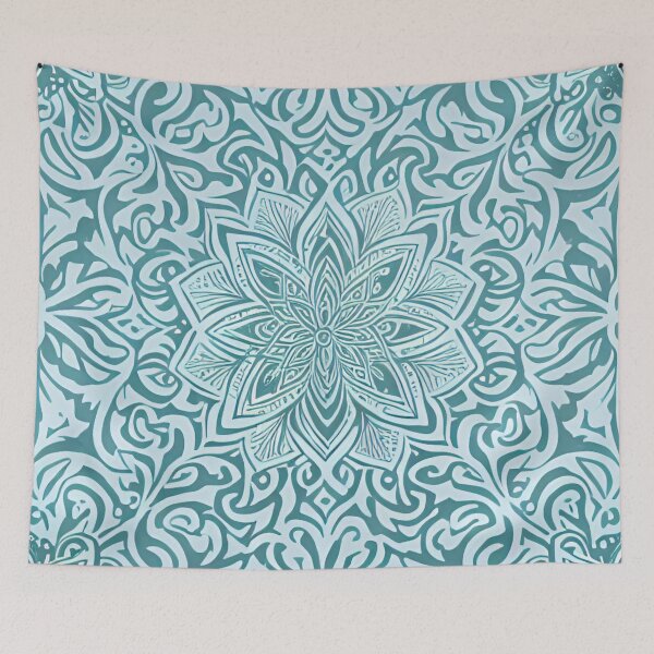 Item preview, Cyan Lacy Floral Design designed and sold by BubbleGalaxy.