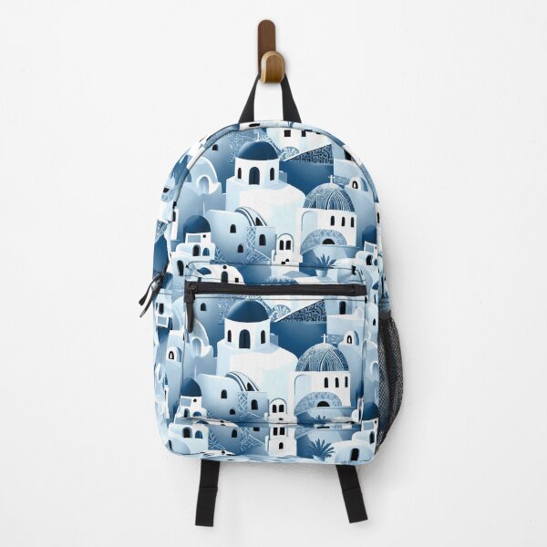 Item preview, Santorini Greek Island Teal Blue and White Houses designed and sold by inspirationzgal.